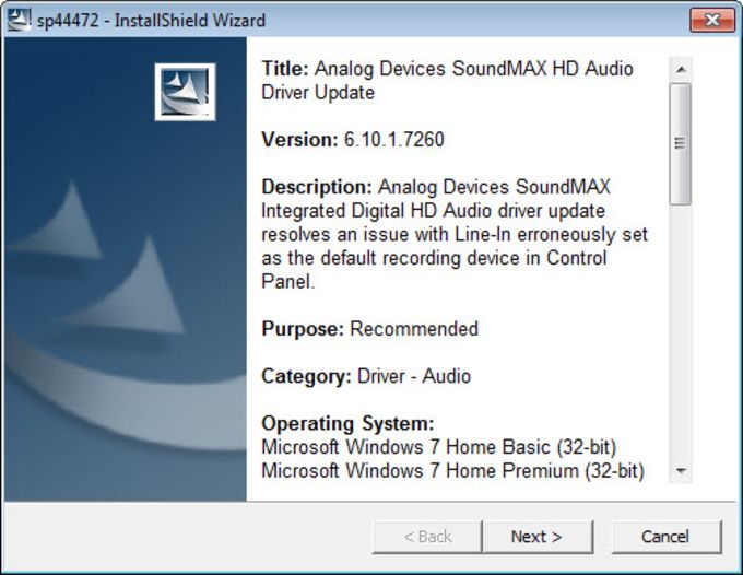 Audio driver for windows xp